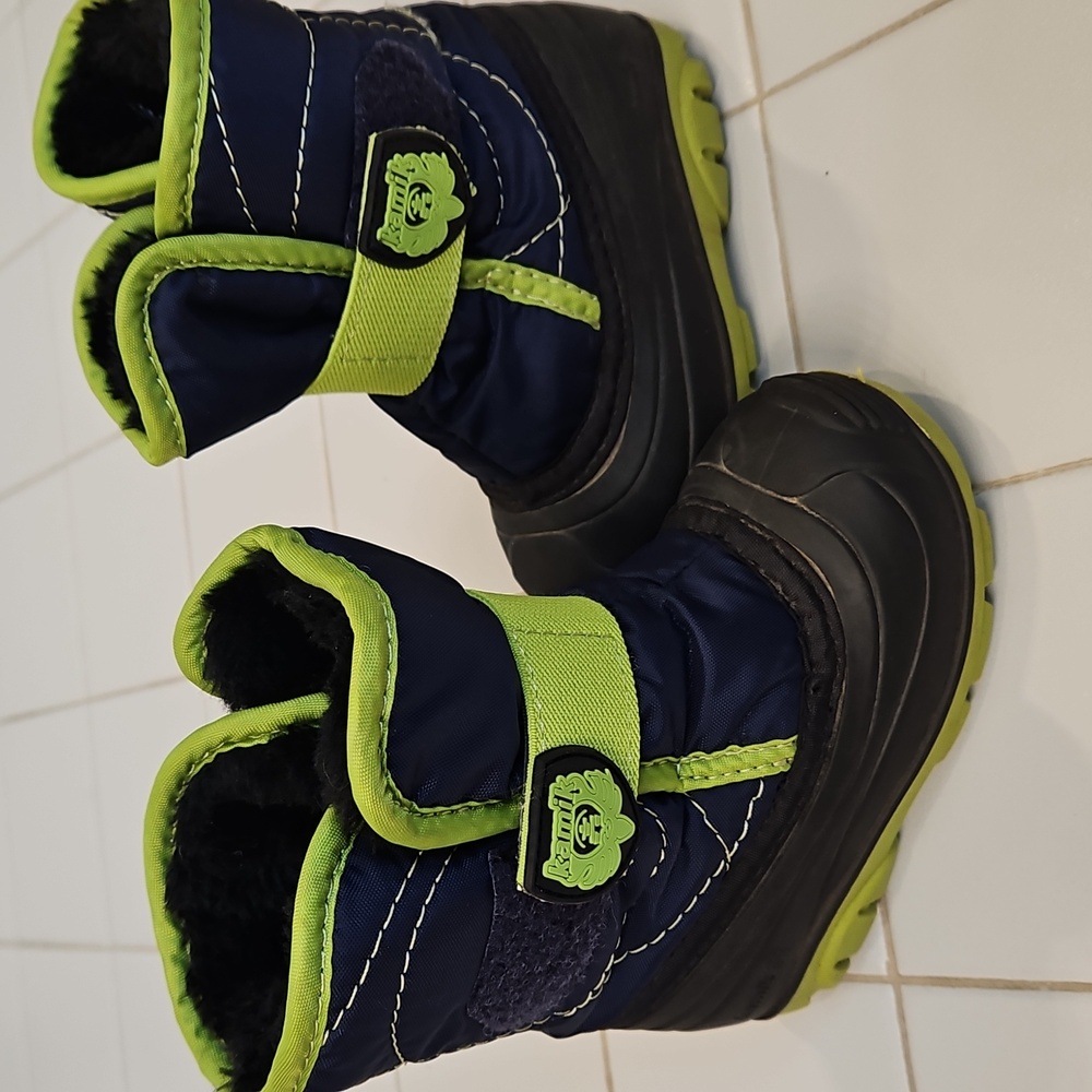 Kamik Toddler Snow Boots - Navy and Lime